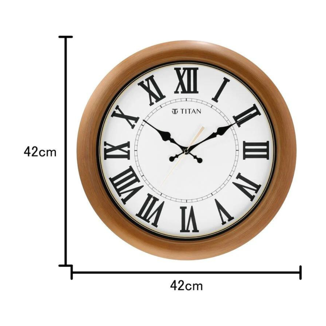 Titan Classic White Wall Clock with Silent Sweep Technology - W0015PA01 - KRISHNA WATCH COMPANY