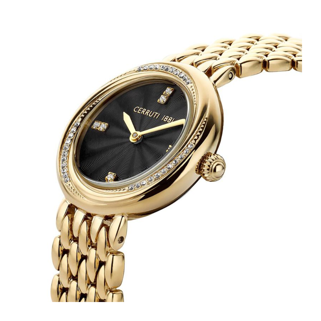 Cerruti 1881 Quartz Analog Black Dial Stainless Steel Strap Watch for Women CECIWLG2207003W - KRISHNA WATCH COMPANY