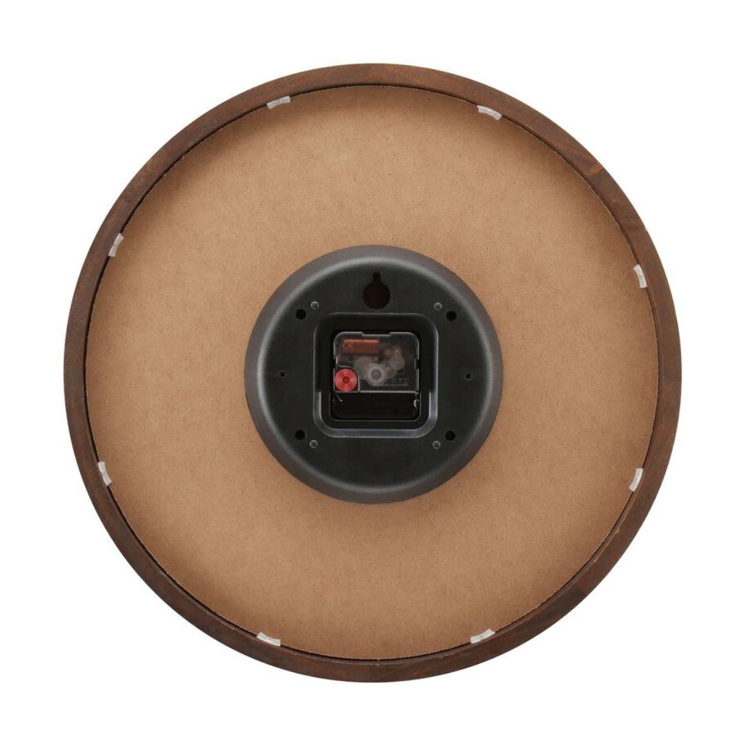 Classic Brown Colour Wooden Wall Clock with Roman Numerals and Silent Sweep - 40 cm x 40 cm (Large) W0065WA01 - KRISHNA WATCH COMPANY
