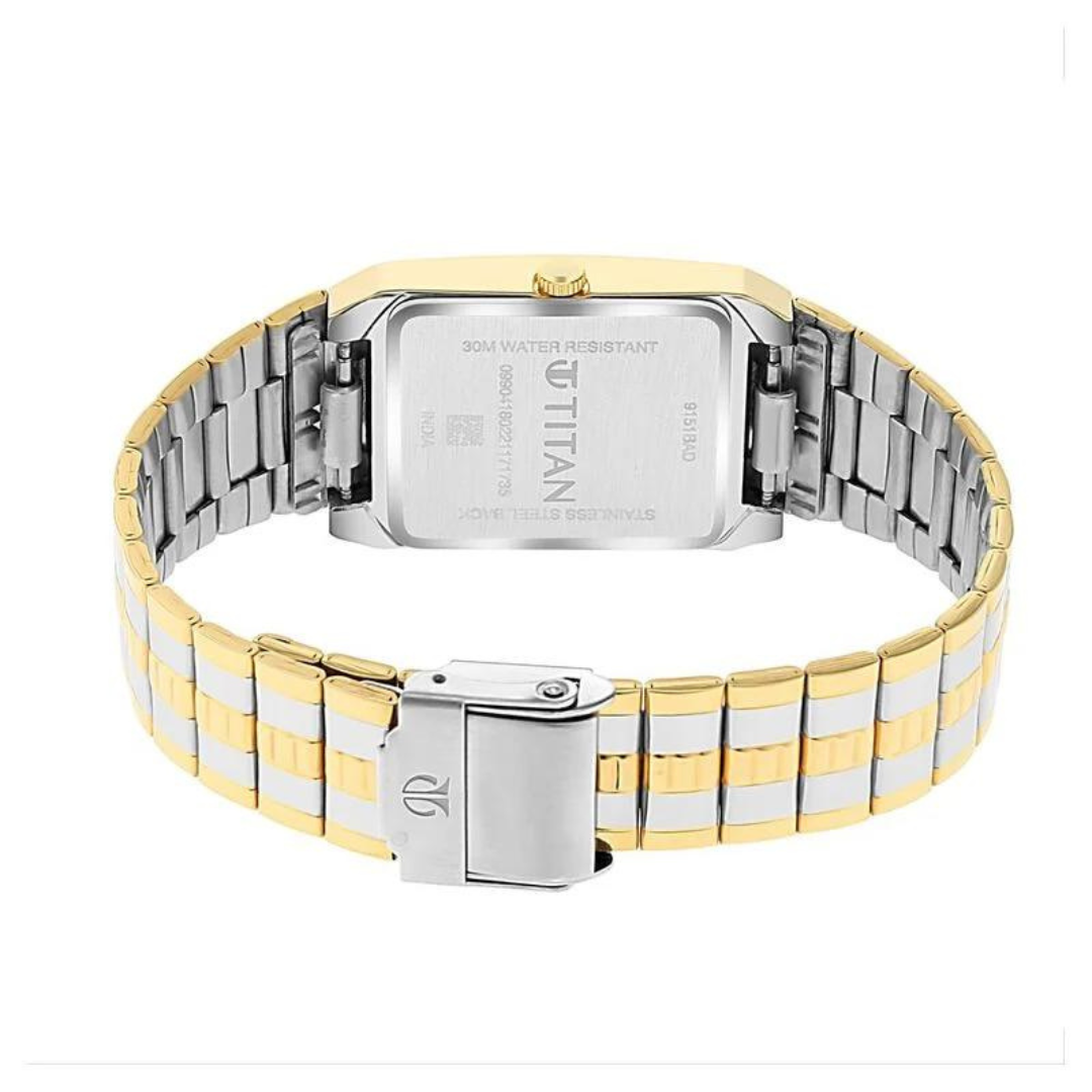 Titan Black Dial Metal Strap Watch 9151BM03 (DL613) - KRISHNA WATCH COMPANY