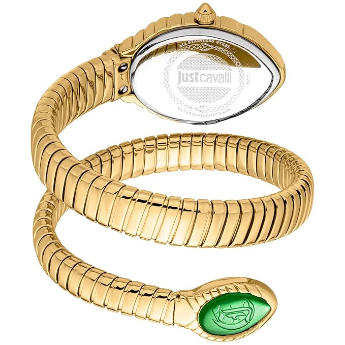 Just Cavalli Unica Snake Women Dark Green Dial Watch JC1L322M0035 - KRISHNA WATCH COMPANY