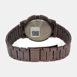 TIMEX Men's Brown Round Chronograph Stainless Steel Watch TW000U324