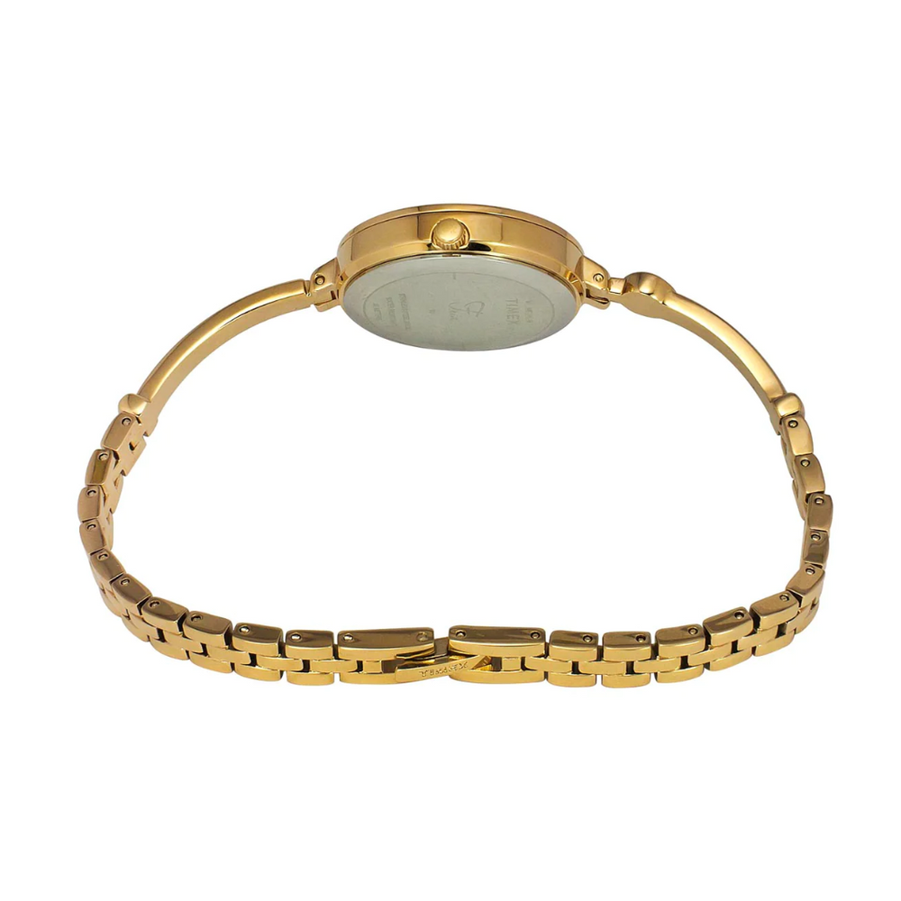 Timex Fria Women's Off White Dial Round Analog Brass Dial Watch TWEL18401 - KRISHNA WATCH COMPANY
