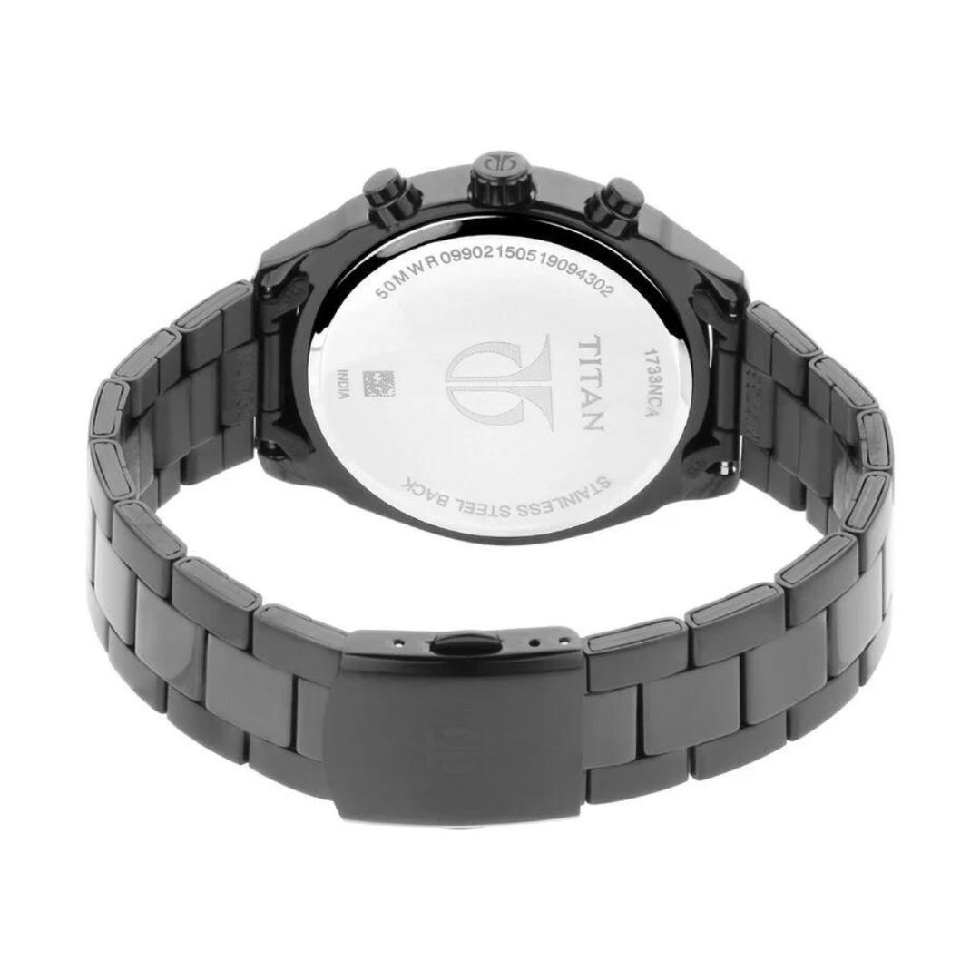 Titan Anthracite Dial Stainless Steel Strap Watch 1733NM01