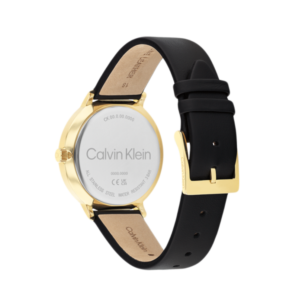Calvin Klein Unisex Stun Leather Analogue Watch 25200404 - KRISHNA WATCH COMPANY