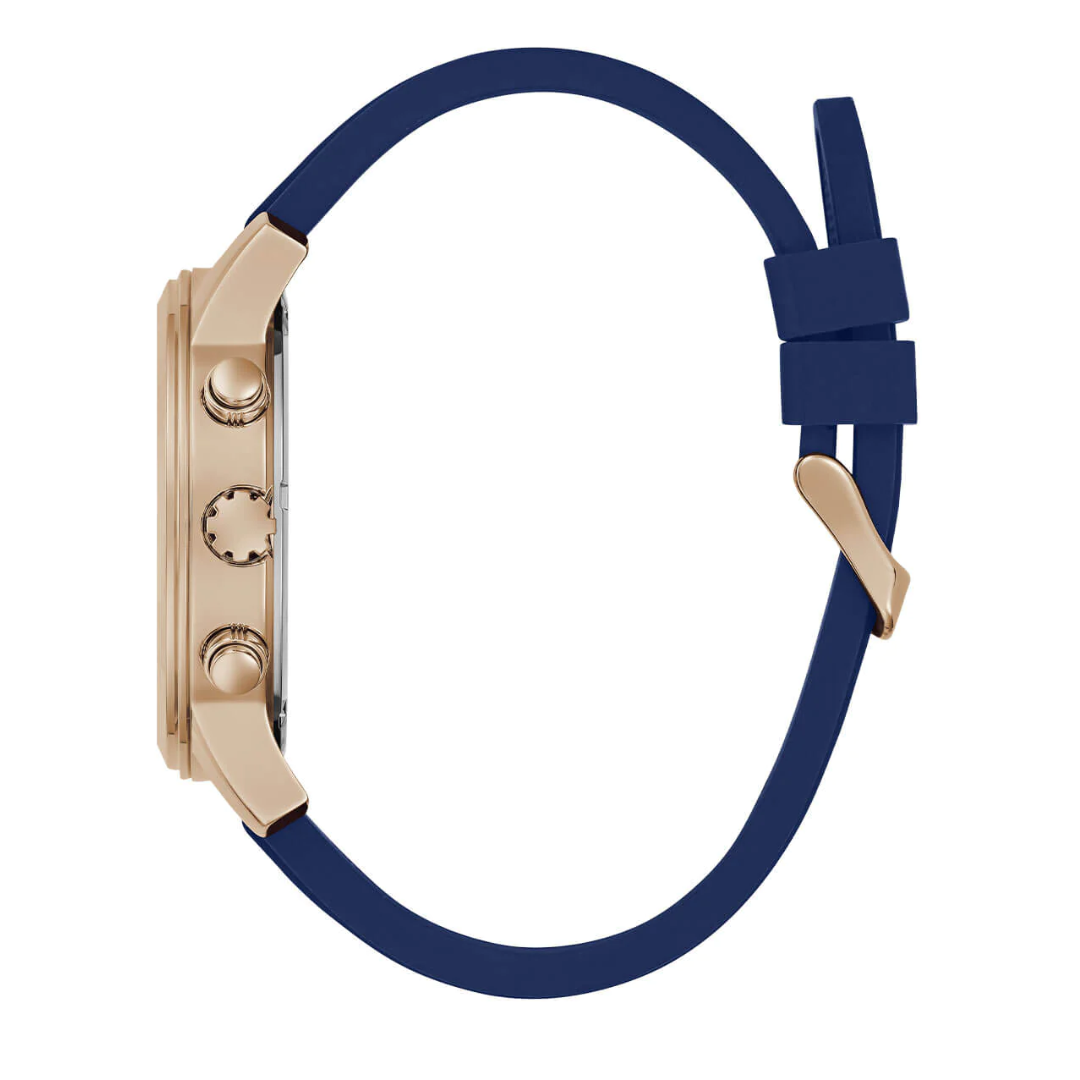 GUESS Gold Parker Navy Blue Silicone Watch GW0708G3 - KRISHNA WATCH COMPANY