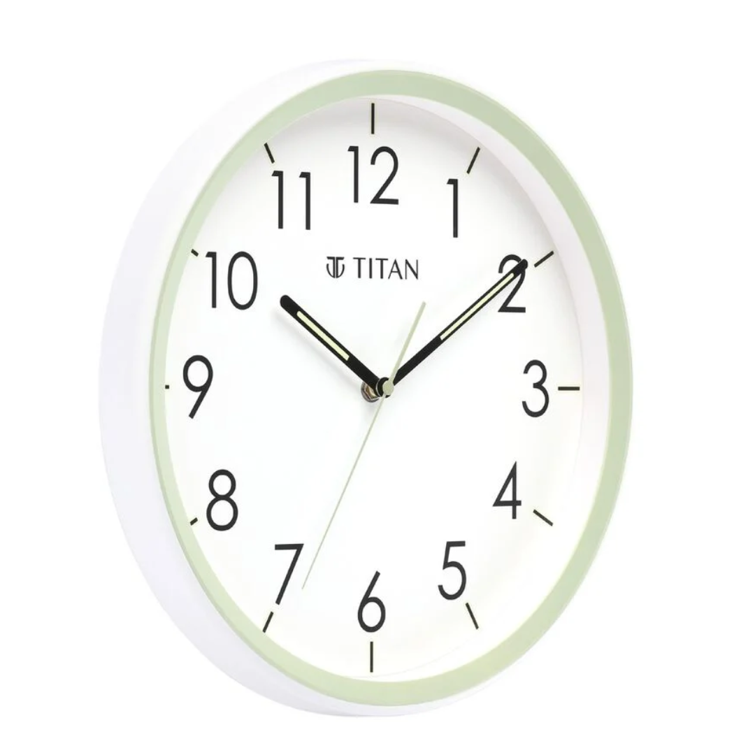 Titan White-Lume Wall Clock: Stylish Nighttime Illumination W0055PA01 - KRISHNA WATCH COMPANY
