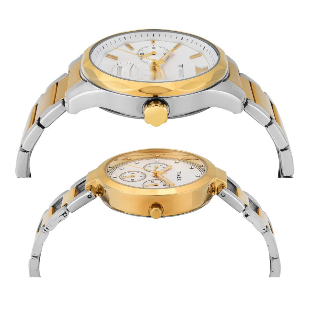 Timex Pairs White Round Multifunction Dial Watch- TW00PR312 - KRISHNA WATCH COMPANY