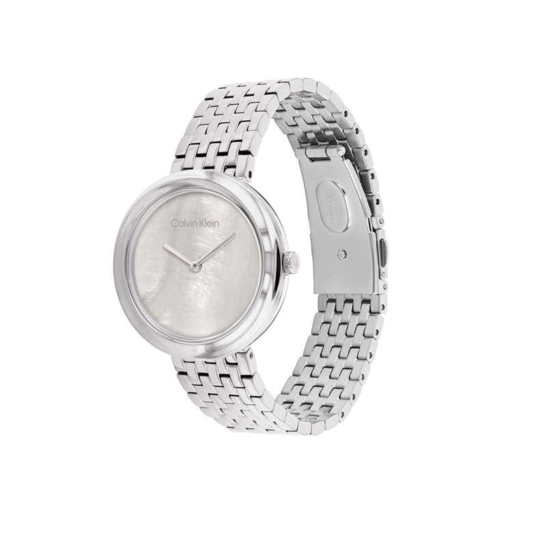 Calvin Klein Twisted Bezel Quartz Grey Round Dial Women's Watch - 25200320 - KRISHNA WATCH COMPANY