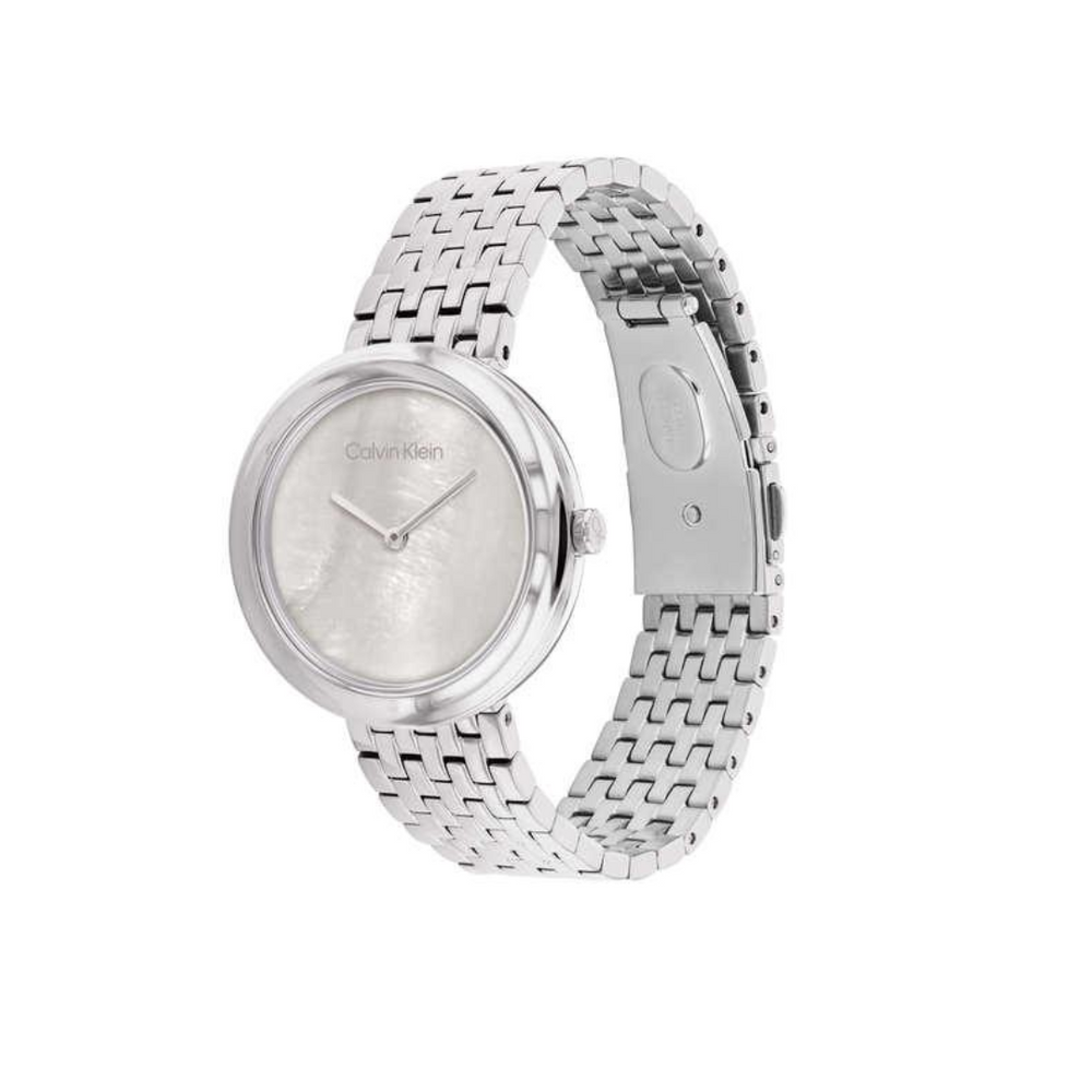 Calvin Klein Twisted Bezel Quartz Grey Round Dial Women's Watch - 25200320 - KRISHNA WATCH COMPANY