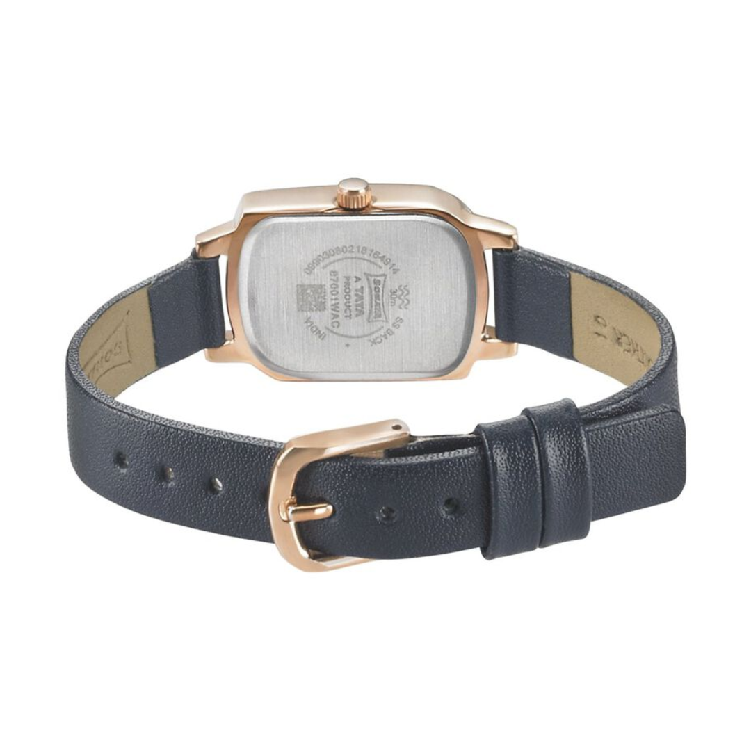 Sonata Blush Blue Dial Women Watch With Leather Strap - 87001WL01 - KRISHNA WATCH COMPANY