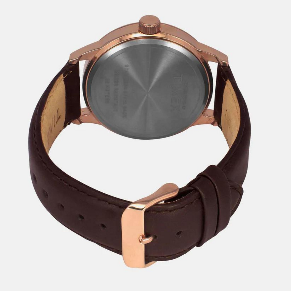 Timex E Class Male Silver Analog Leather Watch TWEG19917 - KRISHNA WATCH COMPANY