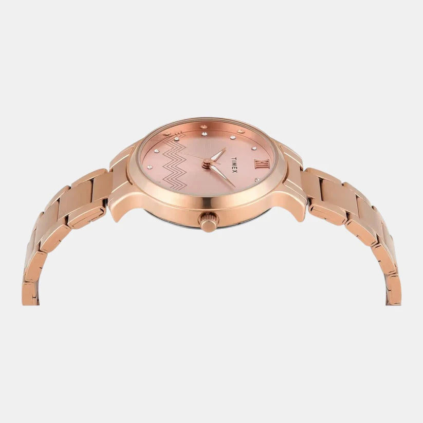 TIMEX Rose Gold Round Dial Analog Womens Watch - TWTL12311 - KRISHNA WATCH COMPANY