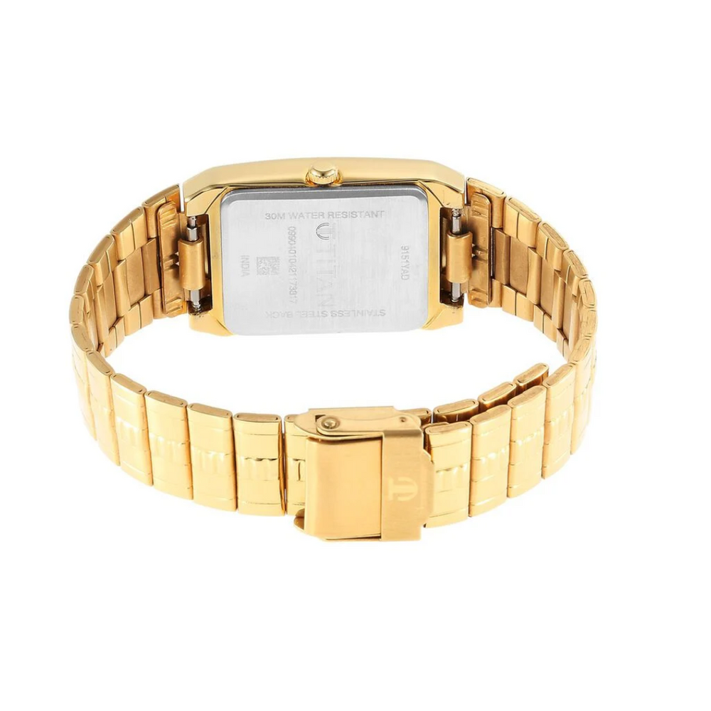 Titan Karishma Analog Champagne Dial Watch for Men 9151ym07 - KRISHNA WATCH COMPANY