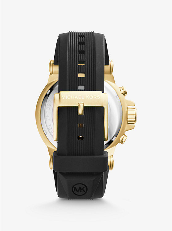 Michael Kors Oversized Dylan Gold-Tone and Silicone Watch MK8325