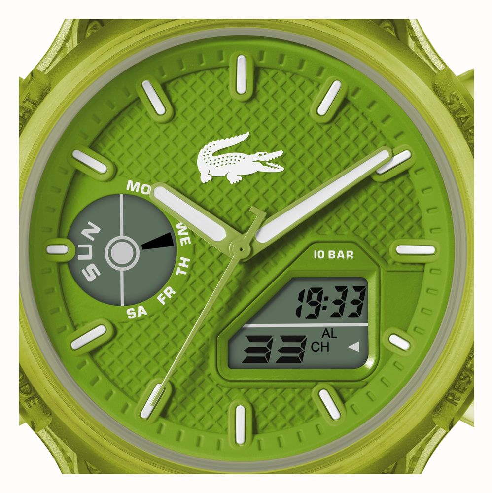 Lacoste LC33 Dual-Display Multifunction Green Silicone Strap 2011432 - KRISHNA WATCH COMPANY