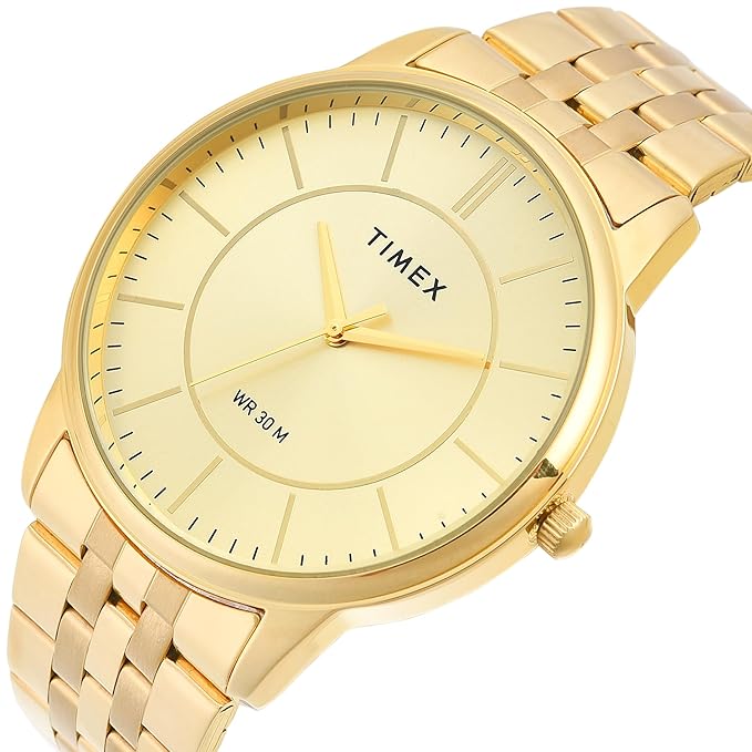 TIMEX Classics Gold Round Dial Analog Mens Watch - TWTG12104 - KRISHNA WATCH COMPANY