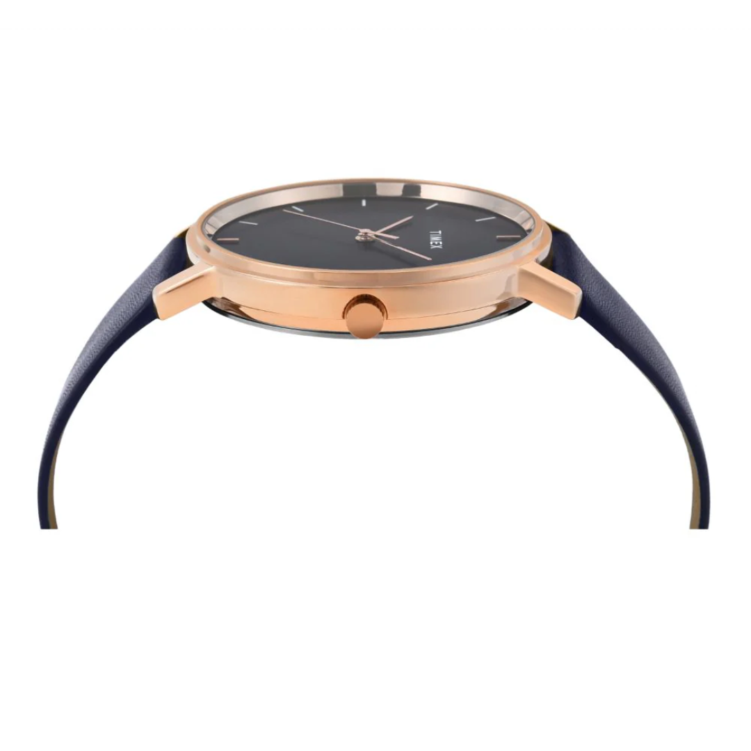 Timex Men Blue Round Analog Brass Dial Watch- TW0TG8015 - KRISHNA WATCH COMPANY