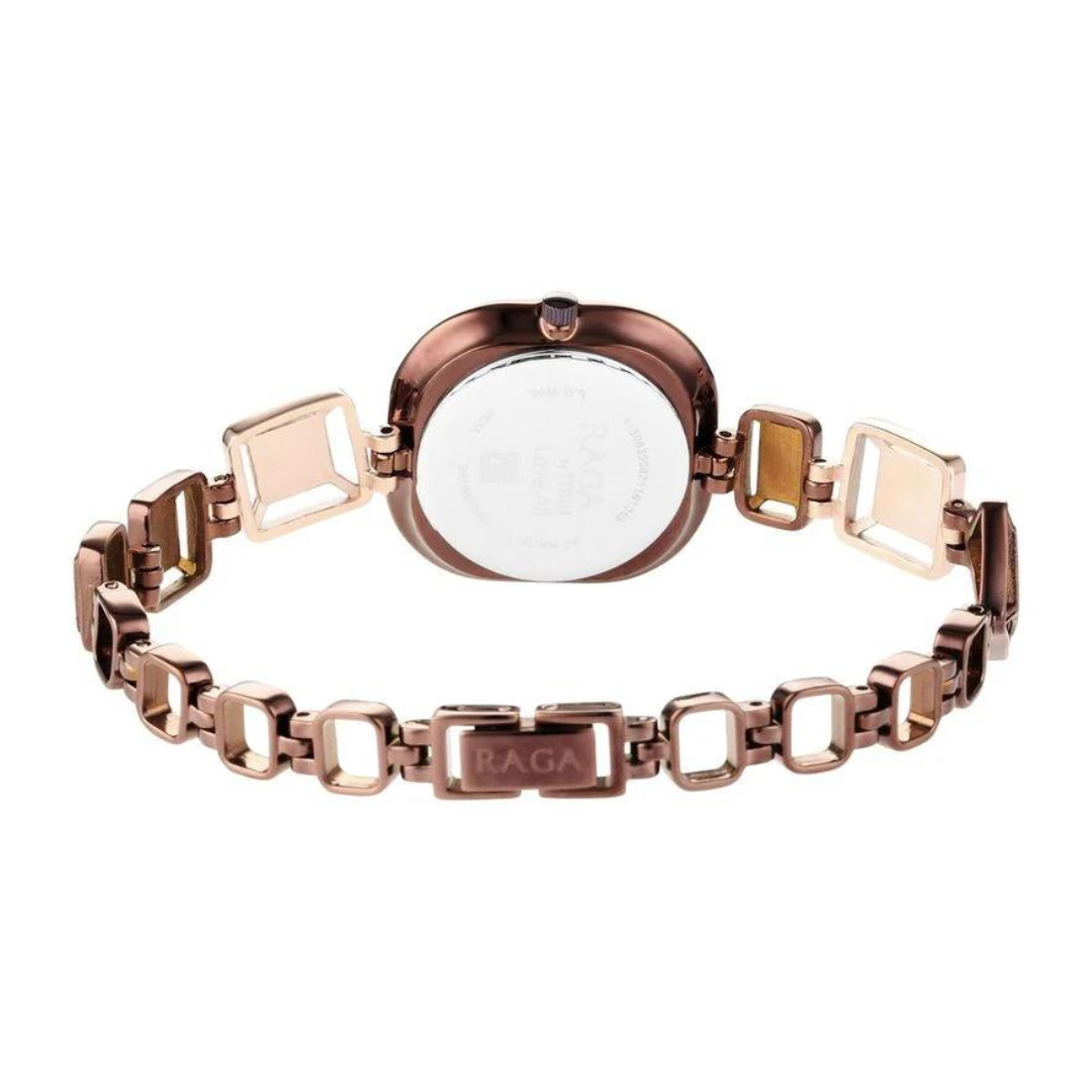 Titan Raga Love All Brown Dial Analog Metal Strap watch for Women 95156KM01 - KRISHNA WATCH COMPANY