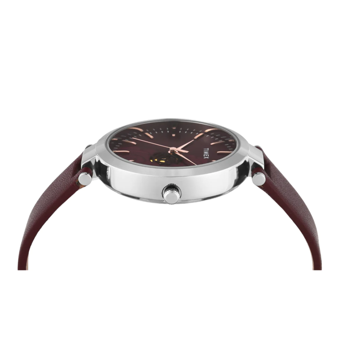 Timex Women Burgundy Round Analog Dial Watch- TW000X245 - KRISHNA WATCH COMPANY