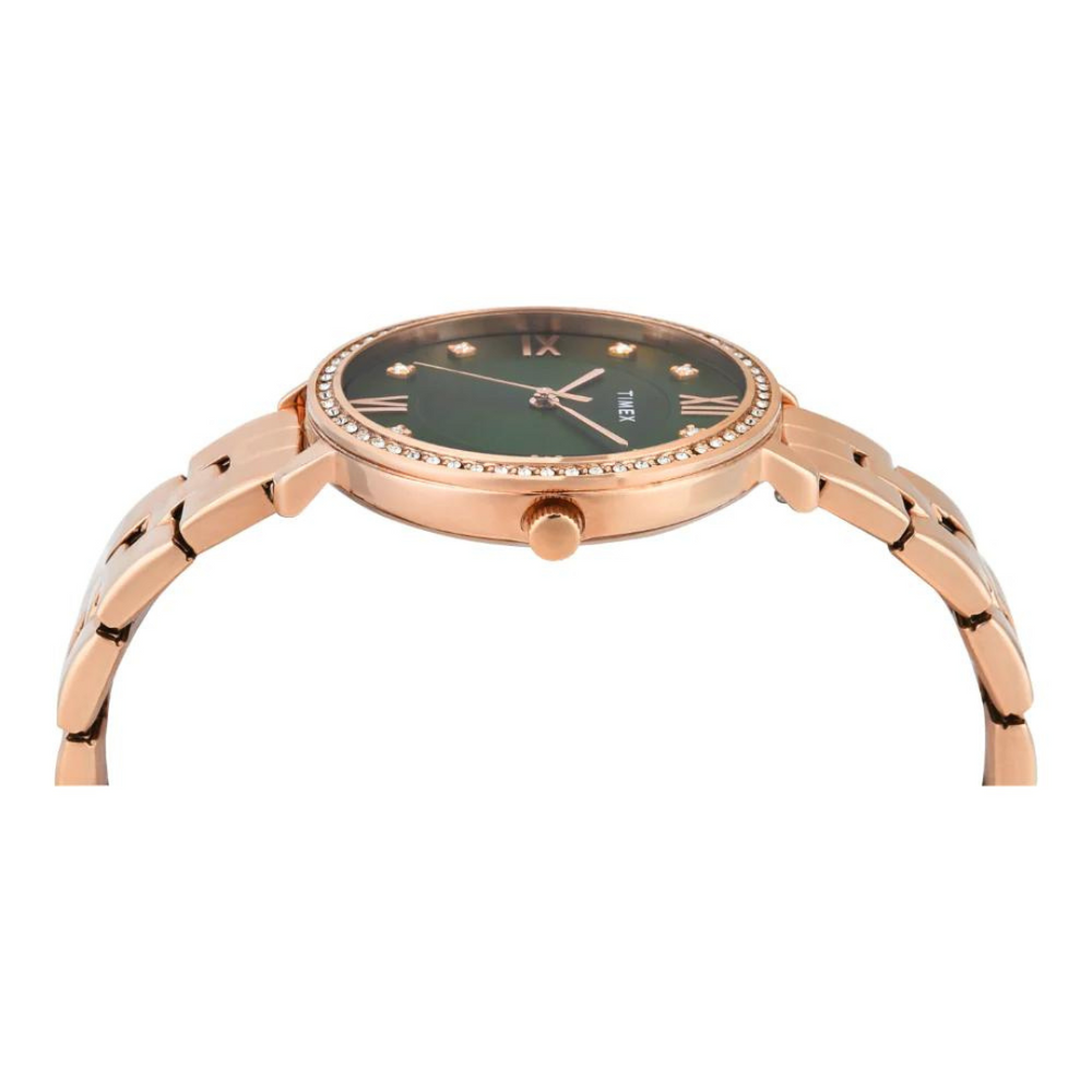 Timex Women Green Round Analog Dial Watch- TWEL14710 - KRISHNA WATCH COMPANY