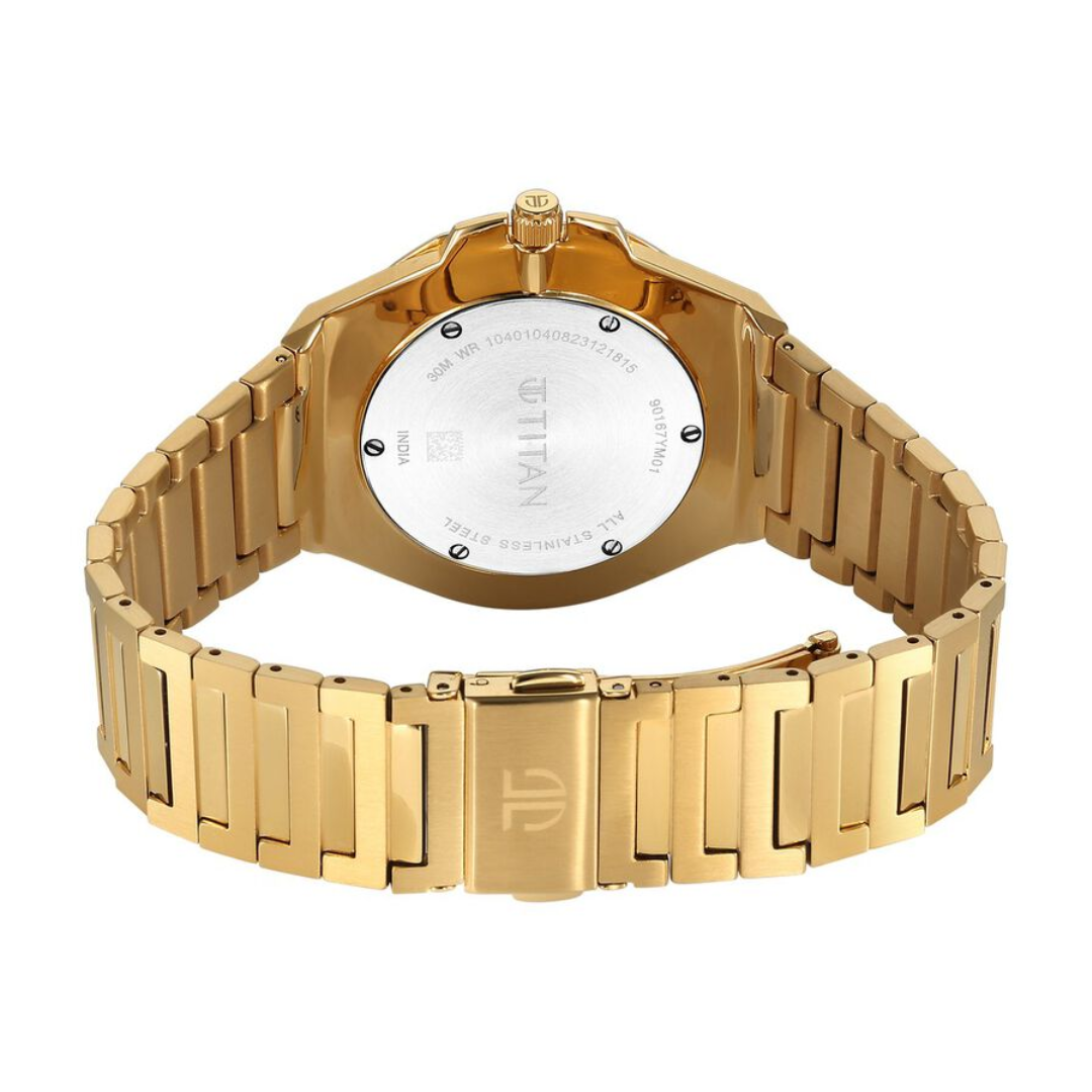 Titan Classic Slim Quartz Analog with Date Silver Dial Stainless Steel Strap Watch for Men 90167YM01 - KRISHNA WATCH COMPANY