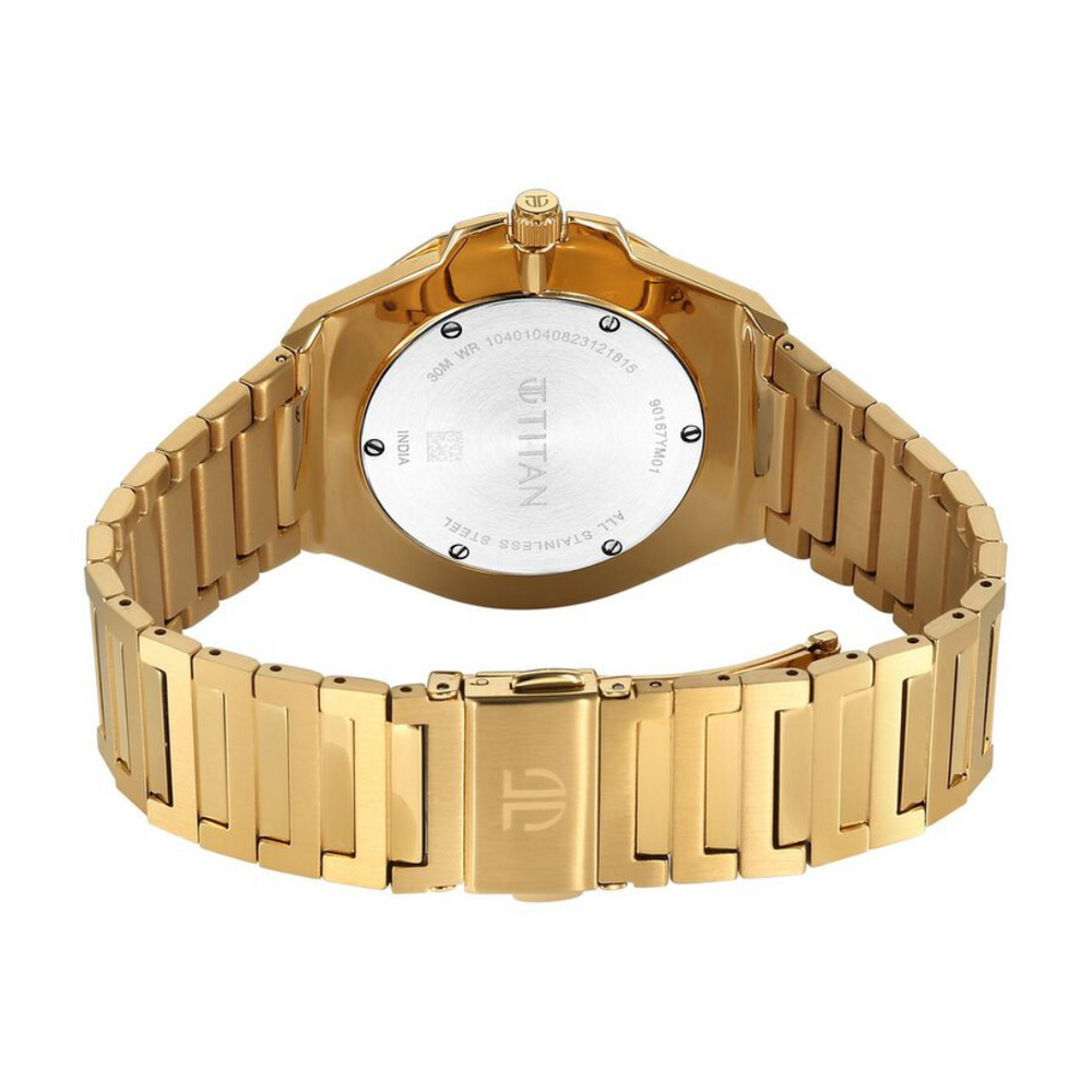 Titan Classic Slim Quartz Analog with Date Silver Dial Stainless Steel Strap Watch for Men 90167YM01 - KRISHNA WATCH COMPANY