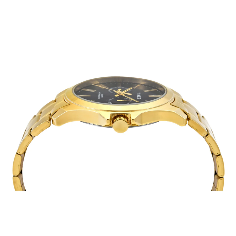 Timex Men Analaog Black Round Brass Dial Watch- TW000X129 - KRISHNA WATCH COMPANY