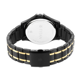 Titan Black & Gold Black Dial Stainless Steel Strap Watch 1698KM02