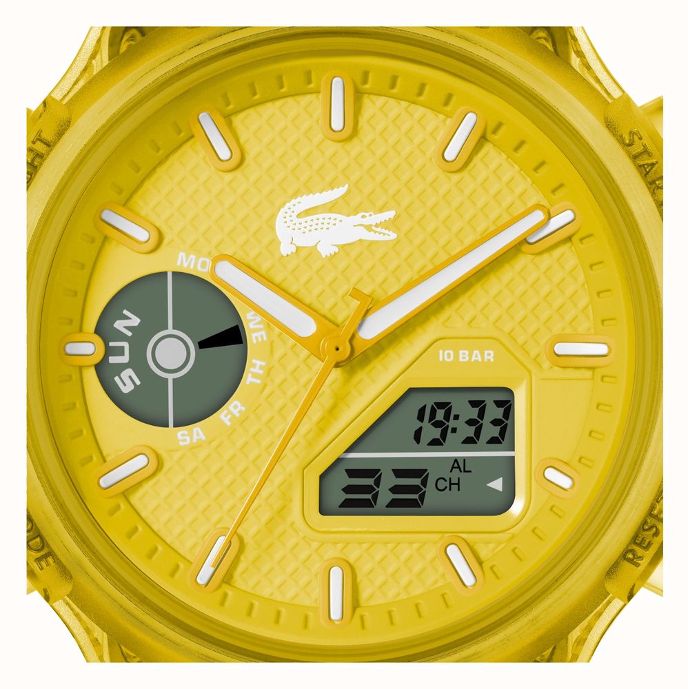 Lacoste LC33 Dual-Display Multifunction Yellow Silicone Strap 2011430 - KRISHNA WATCH COMPANY