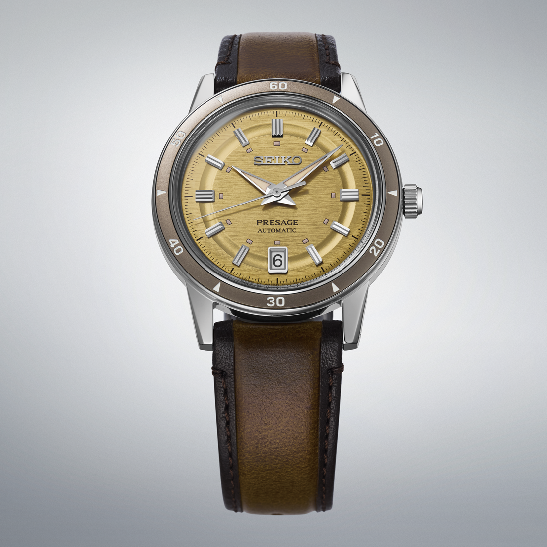 Seiko Presage Style 60s in Golden Yellow - SRPL75J1 - KRISHNA WATCH COMPANY