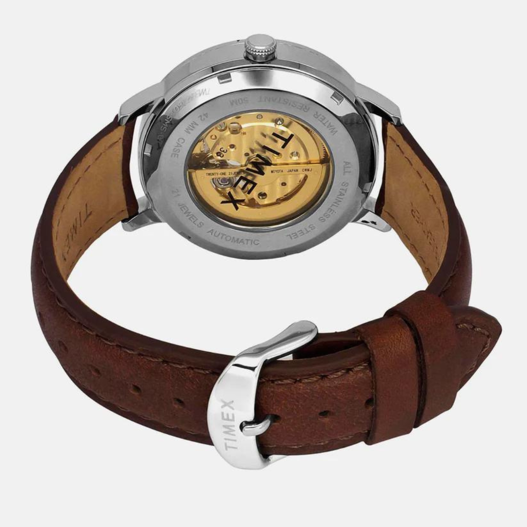 Timex E Class Male Blue Analog Leather Watch TWEG23501 - KRISHNA WATCH COMPANY