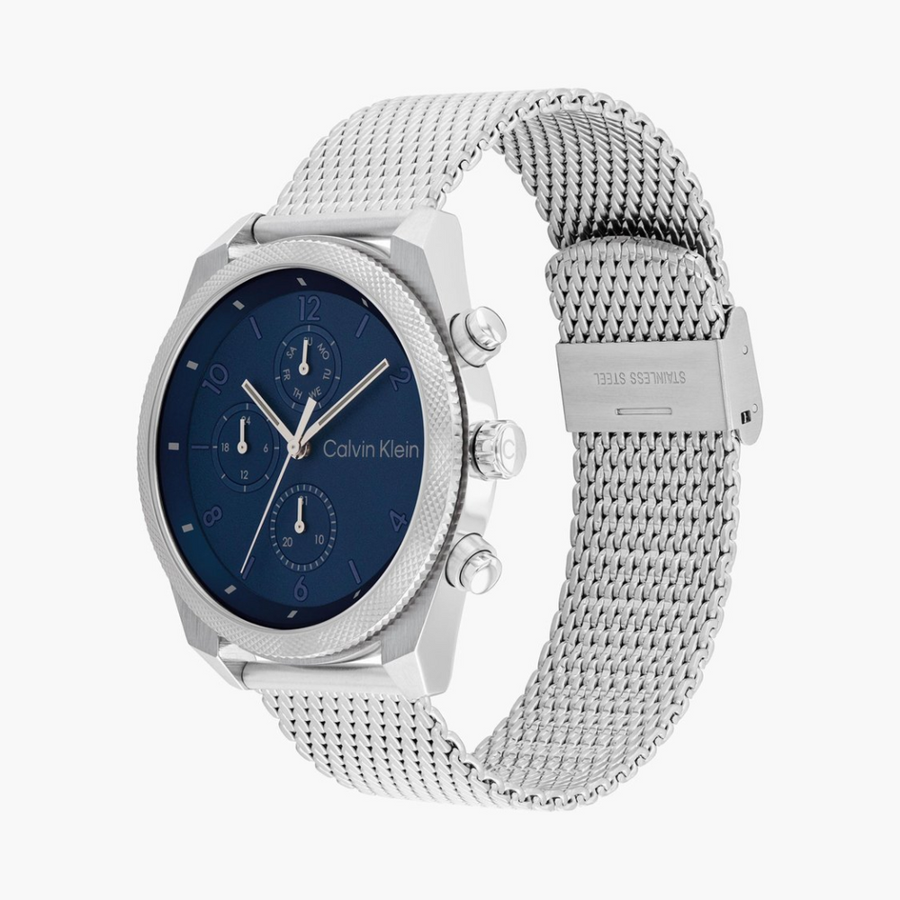 Calvin Klein Impact 44 mm Blue Dial Analog Watch For Men - 25200360 - KRISHNA WATCH COMPANY