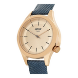 Helix Denim Inspired Trendy 34mm Leather Strap Watch TW037HL08