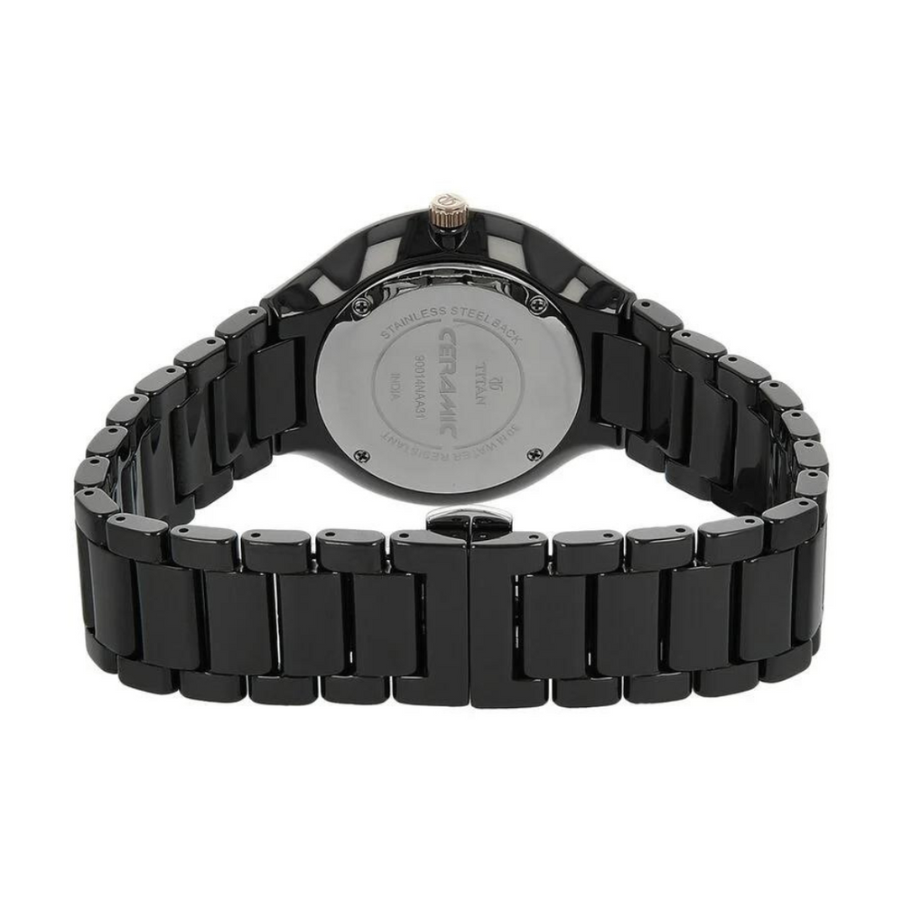 Titan Black Dial Black Ceramic Strap Watch 90014KC02 - KRISHNA WATCH COMPANY