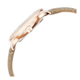 Titan Bright Leathers Silver Dial Analog with Date Leather Strap Watch for Women 95247WL04