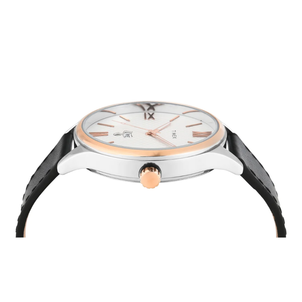 Timex Men Analog Silver Round Brass Dial Watch- TWEG18427 - KRISHNA WATCH COMPANY