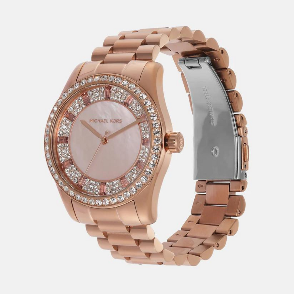 Female Pink Analog Stainless Steel Watch MK7444 - KRISHNA WATCH COMPANY