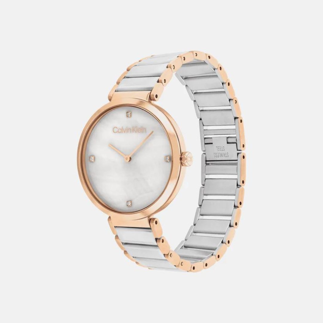 Calvin Klein Minimalistic T-Bar Female Mother Of Pearl Analog Stainless Steel Watch 25200430 - KRISHNA WATCH COMPANY