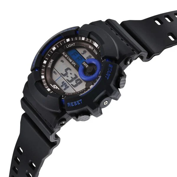 SF Digital Dial Black Polyurethane Strap Watch For Men 77130pp03w - KRISHNA WATCH COMPANY
