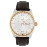 Xylys Swiss Analog with Day Date Brown Leather Strap Silver Dial Watch For Men 40023kl01e