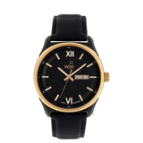 Xylys Swiss Analog with Day Date Black Leather Strap Black Dial Watch For Men 40023kl02e