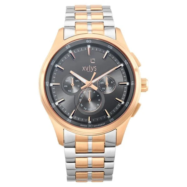 Xylys Multifunction Grey Dial Two Toned Stainless Steel Strap Watch For Men 40035km01e - KRISHNA WATCH COMPANY