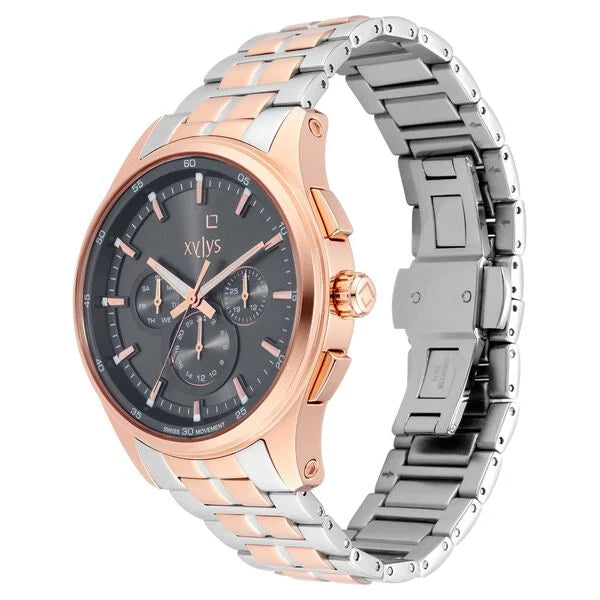 Xylys Multifunction Grey Dial Two Toned Stainless Steel Strap Watch For Men 40035km01e - KRISHNA WATCH COMPANY