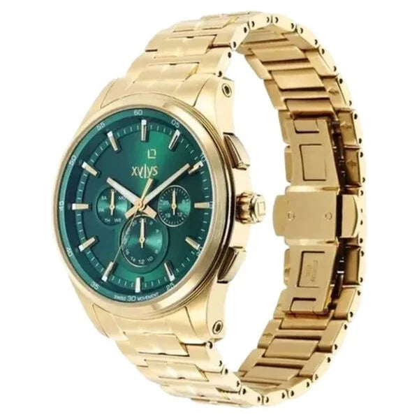 Xylys Swiss Analog Stainless Steel Strap Green Dial Watch For Men 40035ym03e