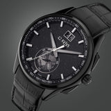 Xylys Swiss Chronograph Black Leather Strap Aventurine Dial Watch For Men 40043nl01