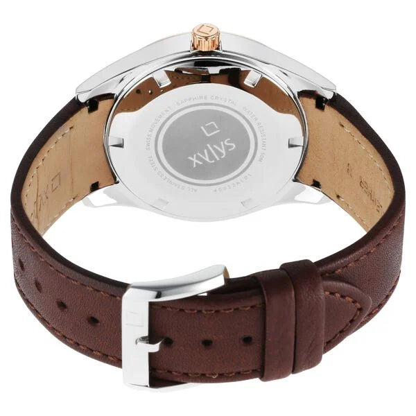 Xylys Swiss Multifunction Brown Leather Strap White Dial Watch For Men 40052kl01e - KRISHNA WATCH COMPANY