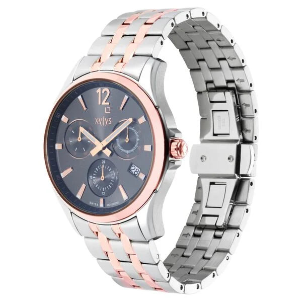 Xylys Classic Multifunction Grey Dial Two Toned Stainless Steel Strap Watch For Men 40054km01e - KRISHNA WATCH COMPANY