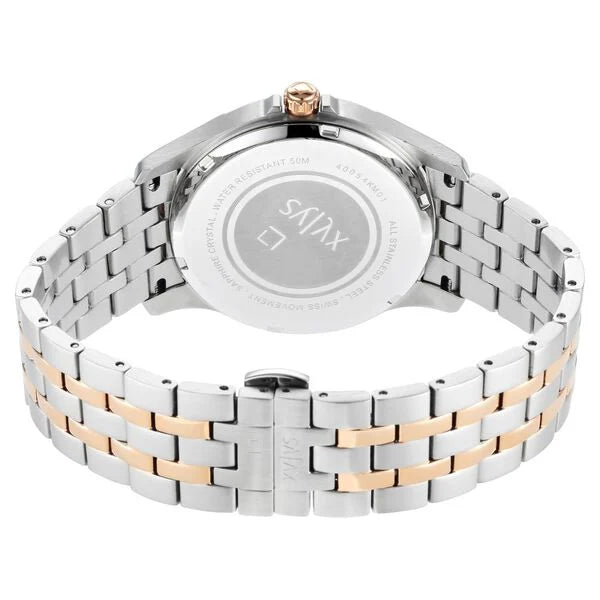 Xylys Classic Multifunction Grey Dial Two Toned Stainless Steel Strap Watch For Men 40054km01e - KRISHNA WATCH COMPANY