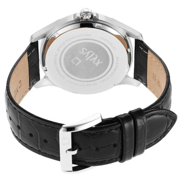 Xylys Swiss Multifunction Black Leather Strap Black Dial Watch For Men 40054sl01e - KRISHNA WATCH COMPANY